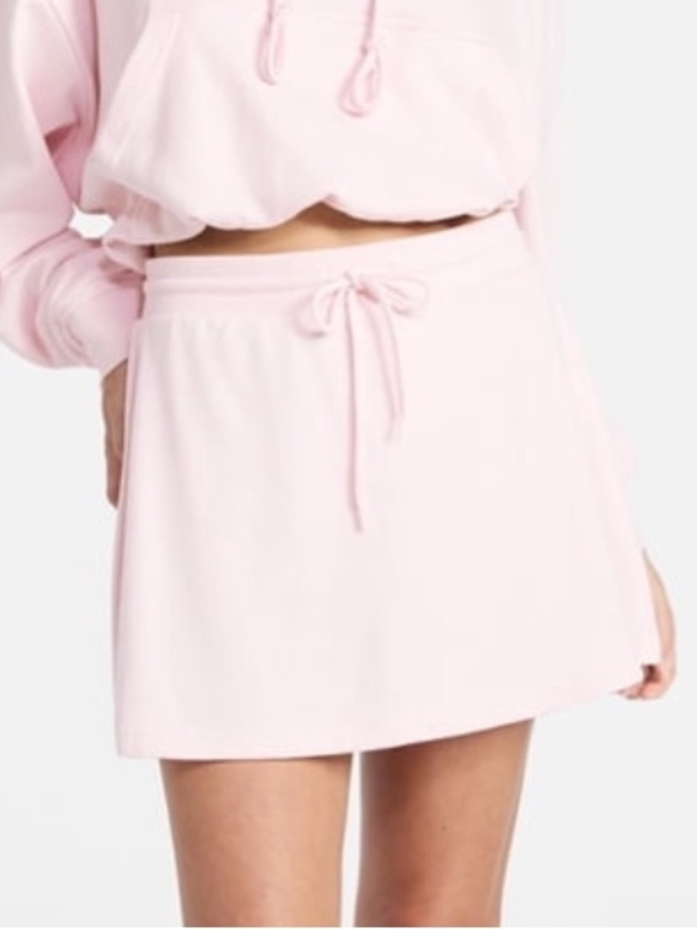 Cropped Light Pink Cotton Skort
